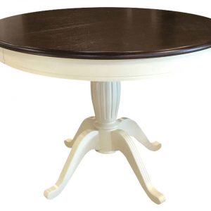 Стол обеденный от производителя Аврора мебель Леонардо Цвет орех темный, слоновая кость