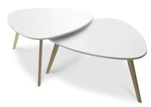 Набор из 2-х столов от производителя Duo Цвет белый/дуб