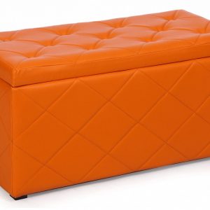 Банкетка-сундук в прихожую от производителя Мебельстория Ромби-3 Цвет оранжевый