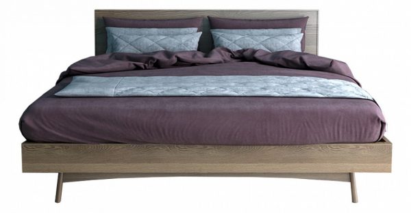 Кровать двуспальная дизайнерская от производителя Этажерка Bruni Цвет орех