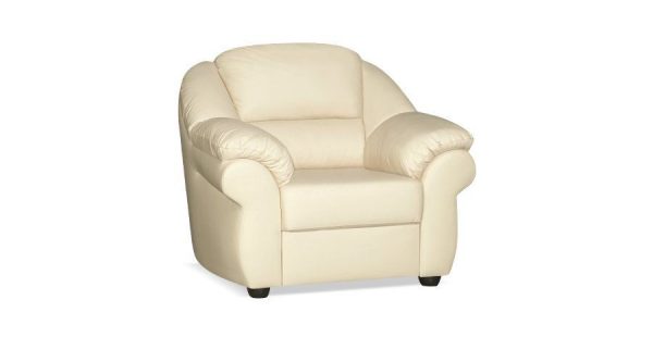 Мягкое кресло из натуральной кожи MARUSSIA Бостон цвет Светло-бежевый