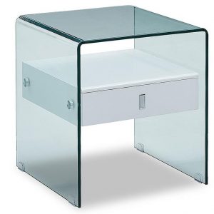 Столик от производителя Glasper Цвет белый, прозрачный