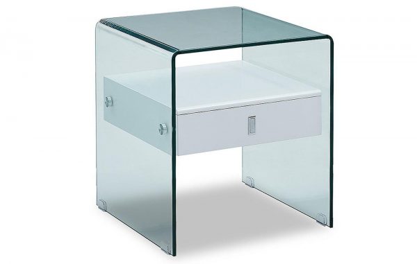 Столик от производителя Glasper Цвет белый, прозрачный