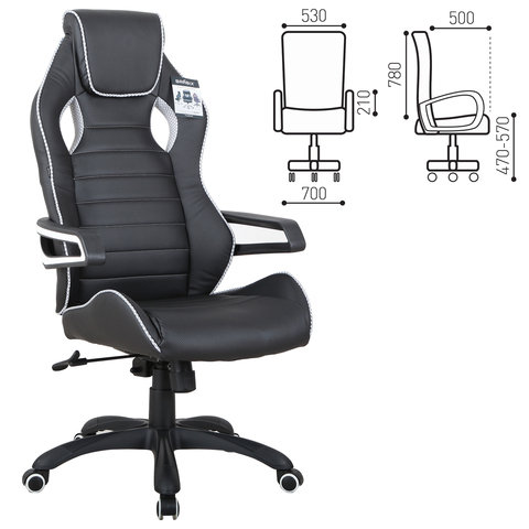 Компьютерное кресло от производителя Brabix Techno Pro GM-003 Цвет черный, серый 531814