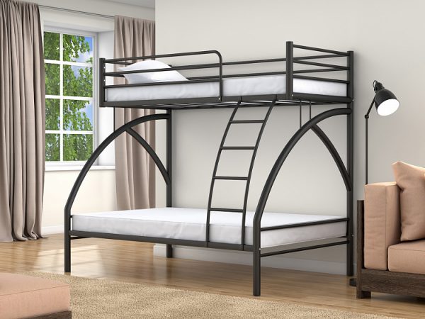Двухъярусная кровать от производителя Клео 2 (90х190/190х120) Цвет черный