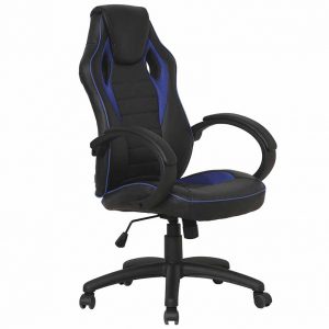 Компьютерное кресло из экокожи Сostway Цвет черный, темно-синий HW54590BL