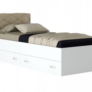 Односпальная кровать от производителя Наша мебель Виктория с матрасом 2000х900 Цвет белый